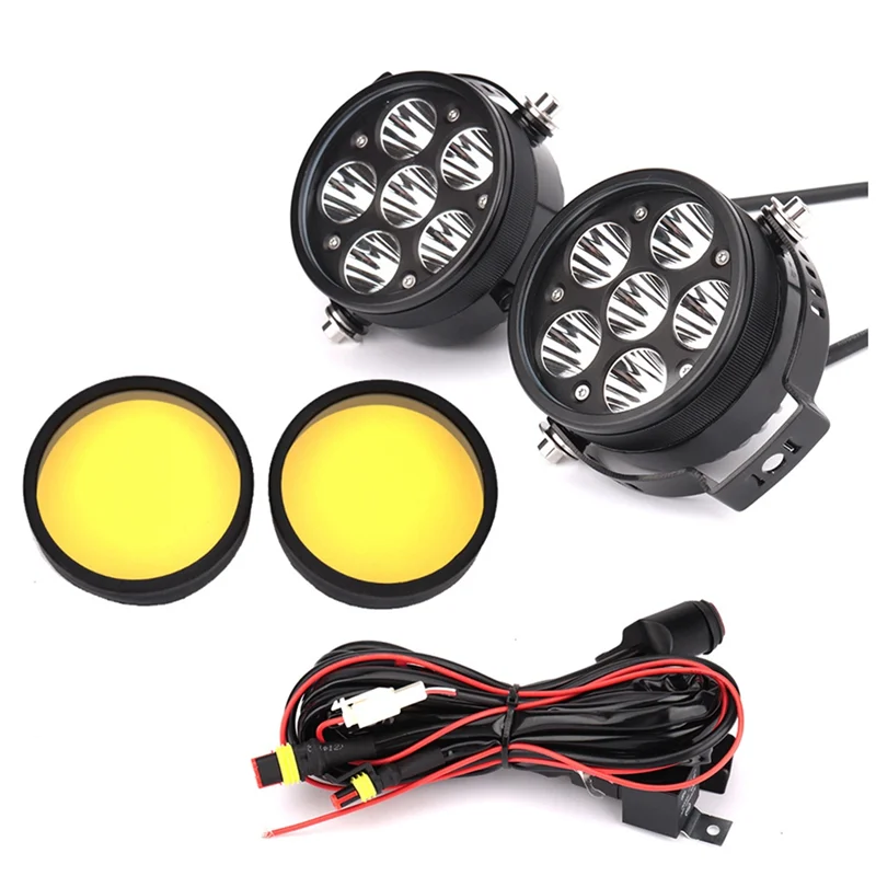 

For BMW R1200GS LC ADV R1250GS F900R R9T Universal Motorcycle LED Auxiliary Headlight Fog Lights Spotlight, Yellow