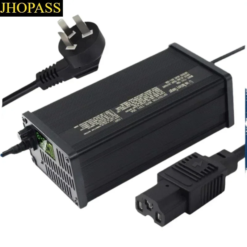HD 19S E-bike Moto Auto LiFePO4 69.4V 8A 10A Caricabatteria al litio con display LCD intelligente per AC110V o 220V EU AU UK US Plug