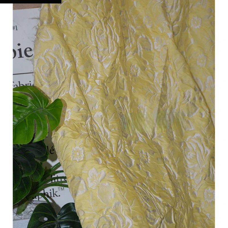 Damask Jacquard Cloth Embossed Rose Chinoiserie Style Designer Clothing Wholesale Cloth for Diy Apparel Sewing Meters Material