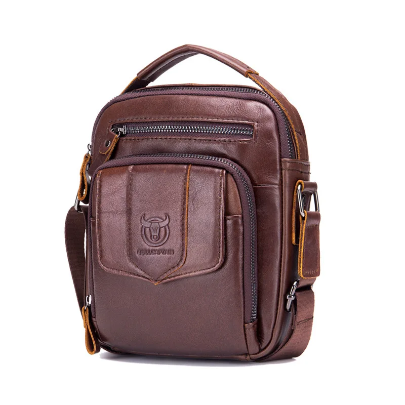 Imagem -06 - Bolsa de Ombro de Couro Genuíno dos Homens da Marca Famosa Bolsa de Negócios Casual Mensageiro Crossbody Masculino Bolsa Bolsas Masculinas para Homem