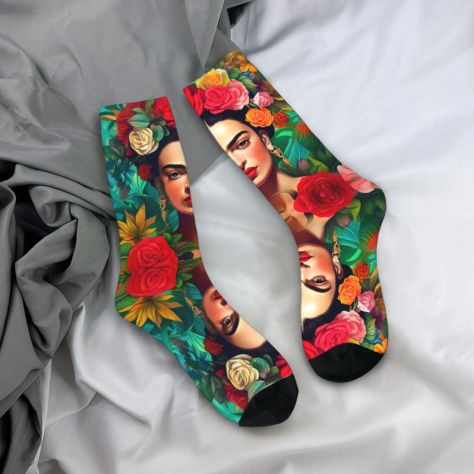 Fashion Male Men Socks Harajuku Mexico  Artist F-Frida K-Kahlo Sock Polyester  Sport Women's Sock Spring Summer Autumn Winter,