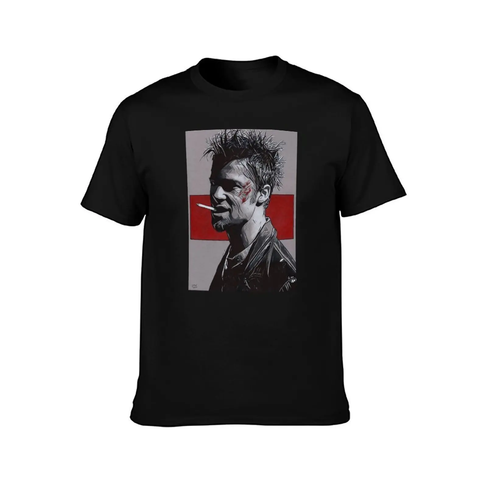 Tyler Durden T-Shirt, Summer Casual Cotton Tee, Oversized Streetwear Tops, Vintage Graphic Print, Loose Fit Short Sleeve