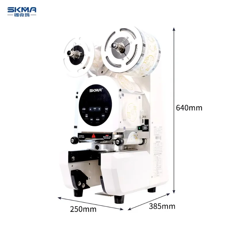 High Quality 90Mm Fully Automatic Paper Cups Sealing Machine Bubble Tea Hot Drinks Ice Cream Coffee Cup Sealing Machine Sealer