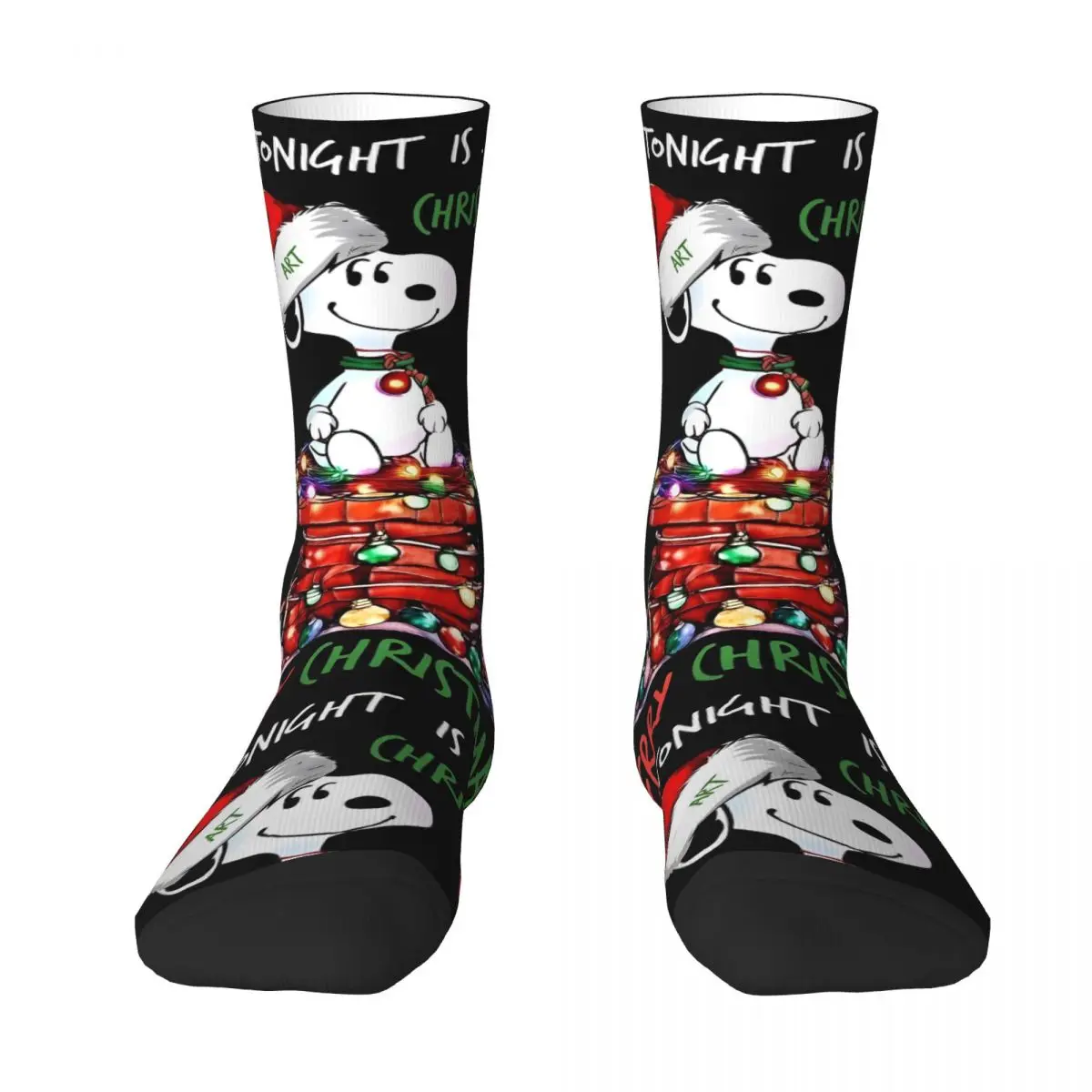 Merry Christmas Snoopy Socks Autumn Cute Comic Stockings Vintage Men's Warm Soft Socks Printed Running Sports Non Skid Socks