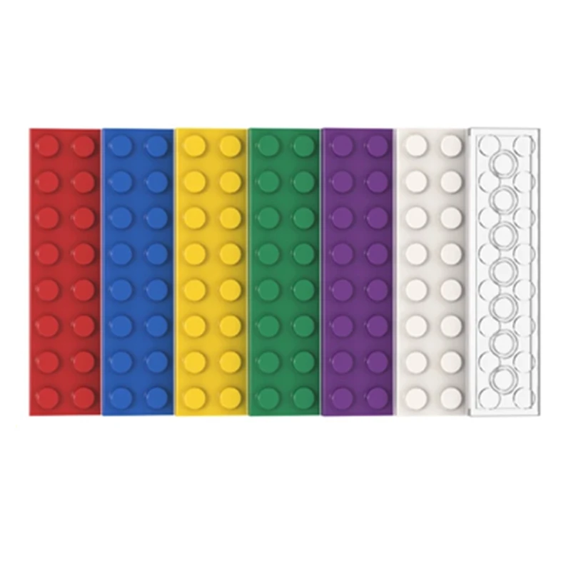 40PCS PLATE 2x8 Compatible with 3034 Plate Self-Locking Bricks Building Blocks Toys Accessories