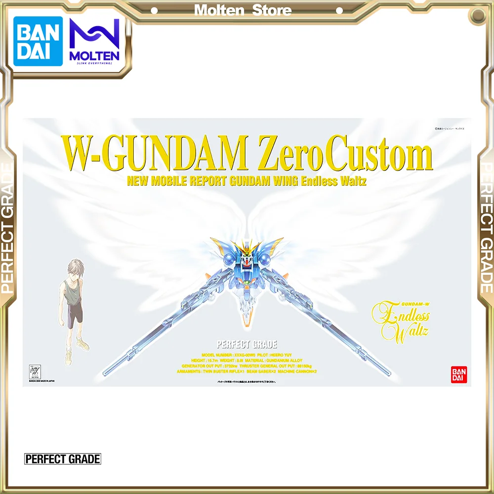 BANDAI Original PG 1/60 Wing Gundam Zero Custom. Mobile Suit Gundam Wing Gunpla Model Kit Assembly/Assembling