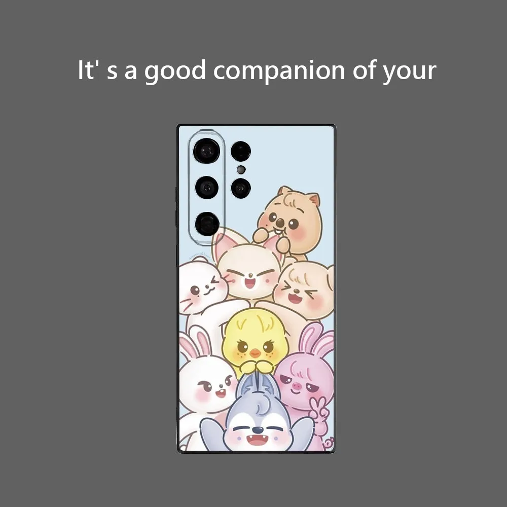 C-Cartoon S-Stray kids Phone Case for Samsung Galaxy S25 Ultra S22 S23 S24 Ultra S21 S20 5G Protective Soft Silicone TPU Funda