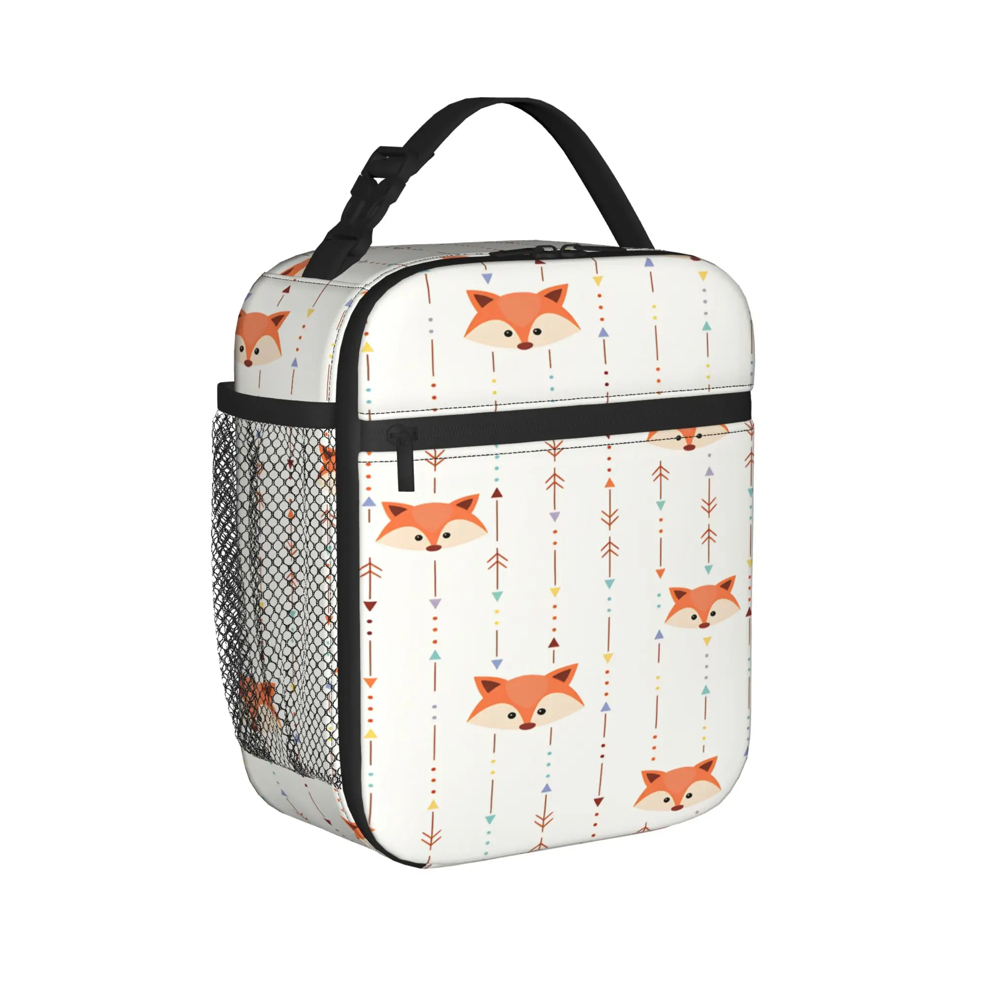 Cute Fox Lunch Bag  Casual Lunch Box Picnic Portable Thermal Tote Handbags For Girls Waterproof Graphic Cooler Bag