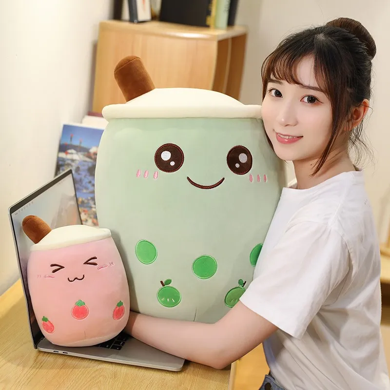 Kawaii Plush Milk Tea Soft Bubble Tea Cup Peluche Toys Food Pillow Room Decor Christmas Birthday Gifts For Girls Baby