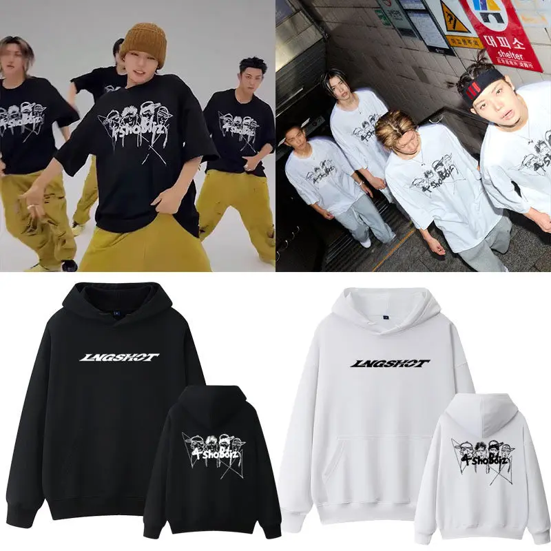 LNGSHOT Kpop Jay Park Same Hoodie Women Men Harajuku Sweatshirt Korean Fashion OHYUL RYUL WOOJIN LOUIS Pullover Hooded Jacket