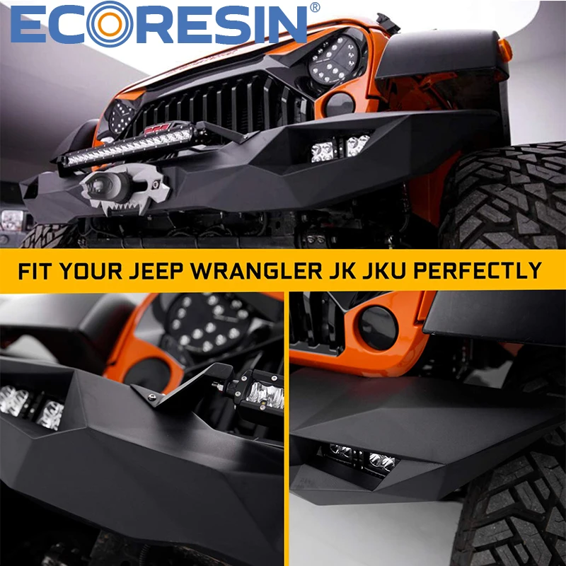 Per Jeep Wrangler JK 2007-2017 paraurti anteriore Stell modifica parte Auto Auto