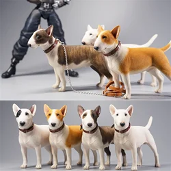 JXK 1:6 Scale Bull Terrier Figure Dog Pet Healing  Cute Canidae Animal Collector Toy Resin Desktop Decoration Gift