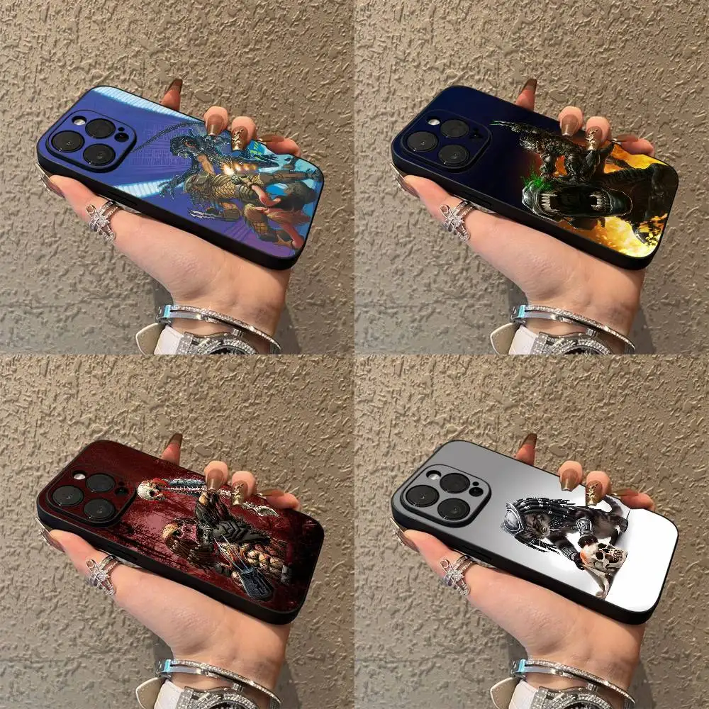 

A-Alien P-Predator Cat Phone Case For iPhone 17,16,15,14,13,12,Pro,Max,Plus,E,SE4,Air,Mini Black Soft Box