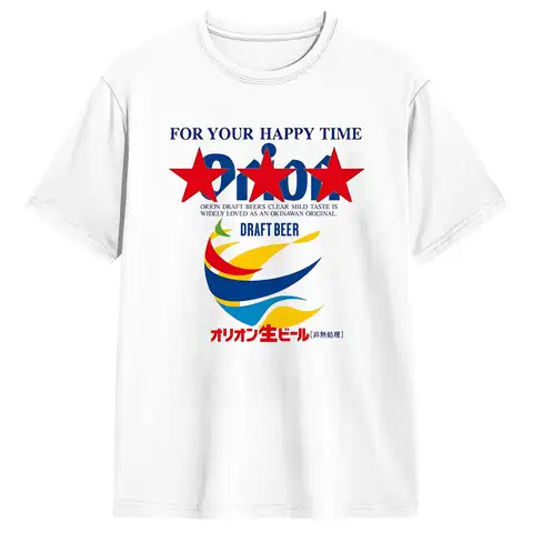 Orion Okinawa Beer Cotton T-Shirt For Men's Summer  Awesome T-Shirts Popular Tee Shirt Oversized Wholesale Clothes