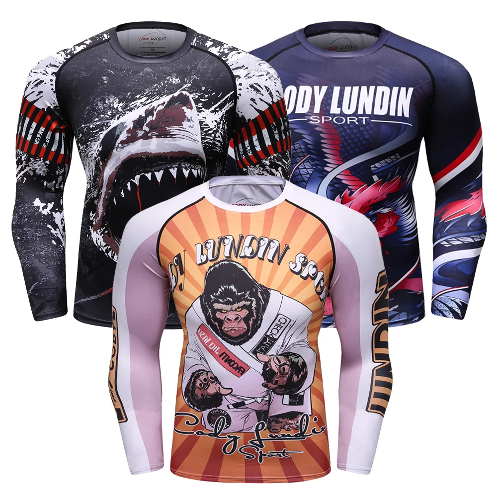 

Мужские футболки для джиу-джитсу Rashguard MMA, спортивная футболка для бокса с 3D принтом, рубашки с длинными рукавами, трикотажные изделия для кикбоксинга, спортивная одежда