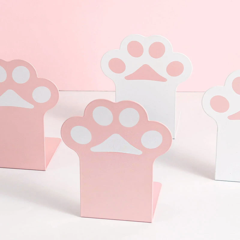 

1Pair Creative Cat Paw Bookends Anti-skid Book Organizer Desktop Book Support Student Stationery for Girl Office School Supplies