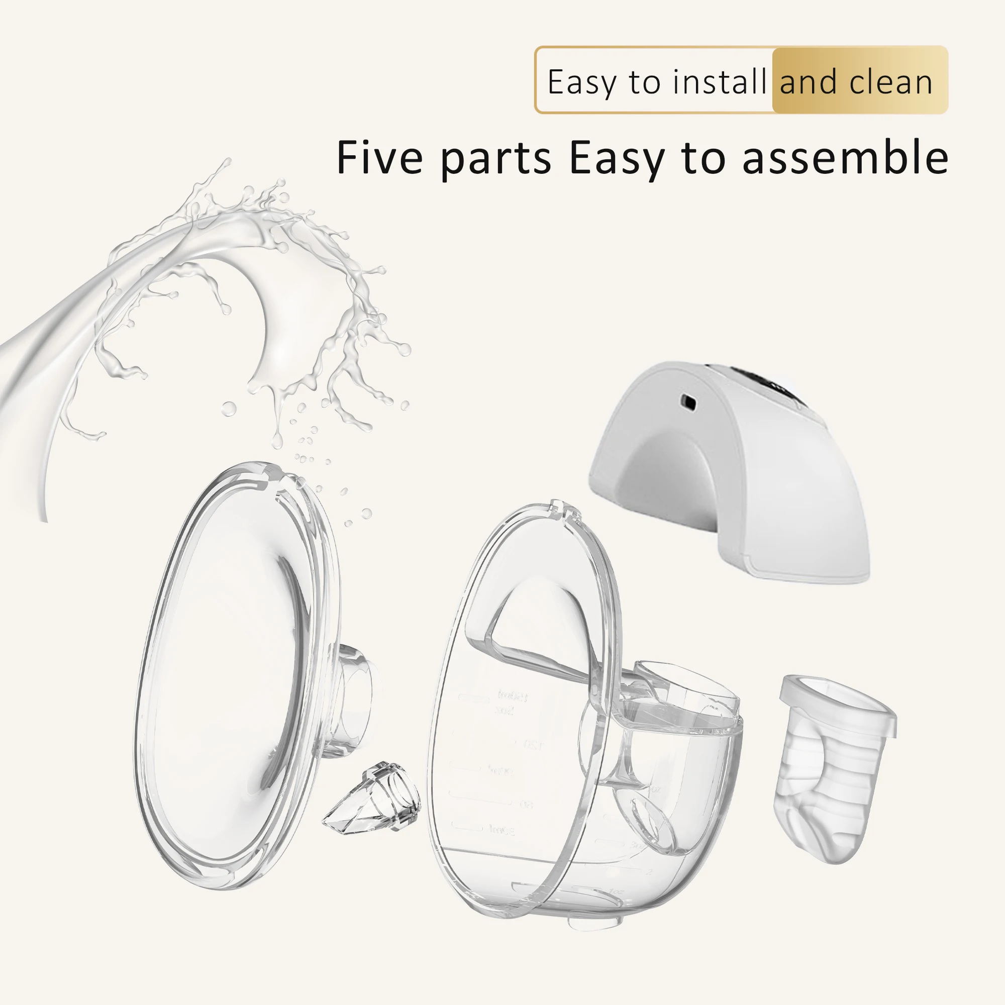 OEM Baby Products 4 Modi 12 Gänge tragbare Milchpumpe mit Aufbewahrungstasche S39 elektrische Milchpumpe