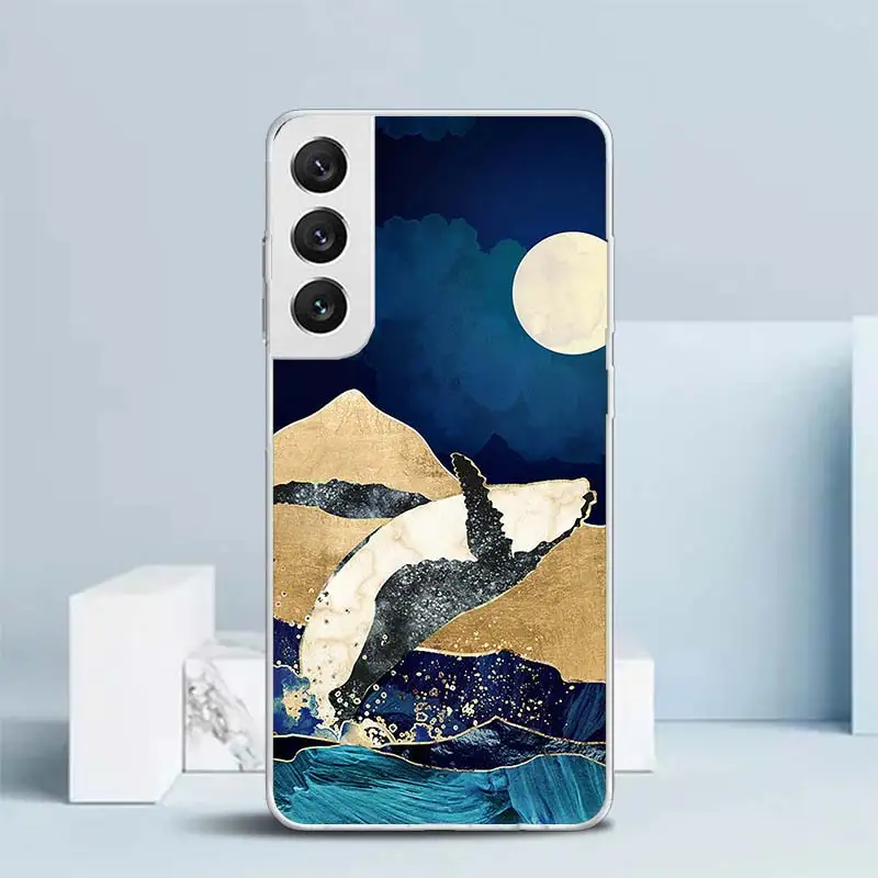 Luxury Ink Painting Soft Cover for Samsung Galaxy S23 S22 S21 Ultra S20 FE S10 Plus Print Phone Case S10E S9 S8 + Pattern Coque