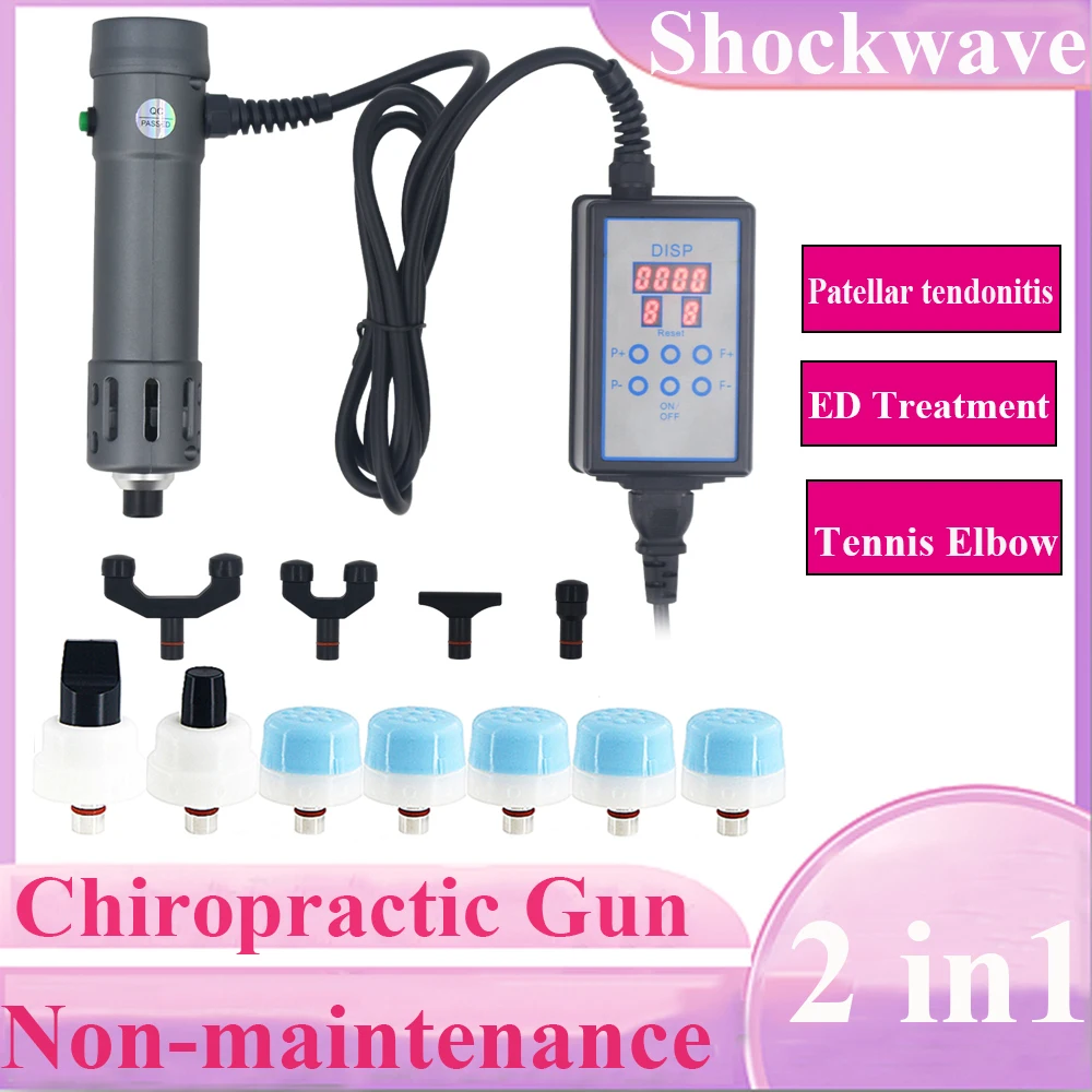 

2 IN 1 Shockwave Therapy Machine Chiropractic Gun For ED Treatment Body Relaxation Massager 2024 New Shock Wave Massage Portable