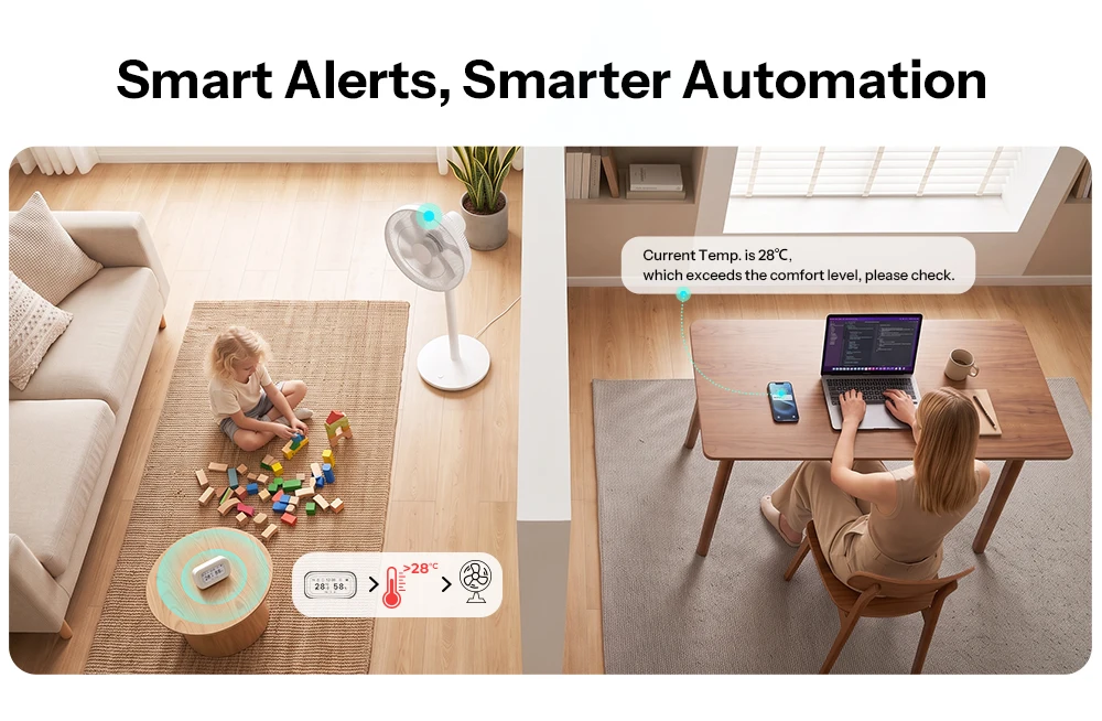 SONOFF E-Ink Zigbee Temperatur- und Feuchtigkeitssensor mit 2,9" Bildschirm AirGuard SNZB-02UL Zeit-, Wetter- und Datumsanzeige Kompatibel mit Alexa und Google – Detail 12