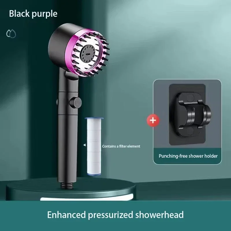

Cabezal de ducha de alta presión con filtro portátil, grifo de lluvia, 3 modos, accesorios de baño para el hogar, nuevo