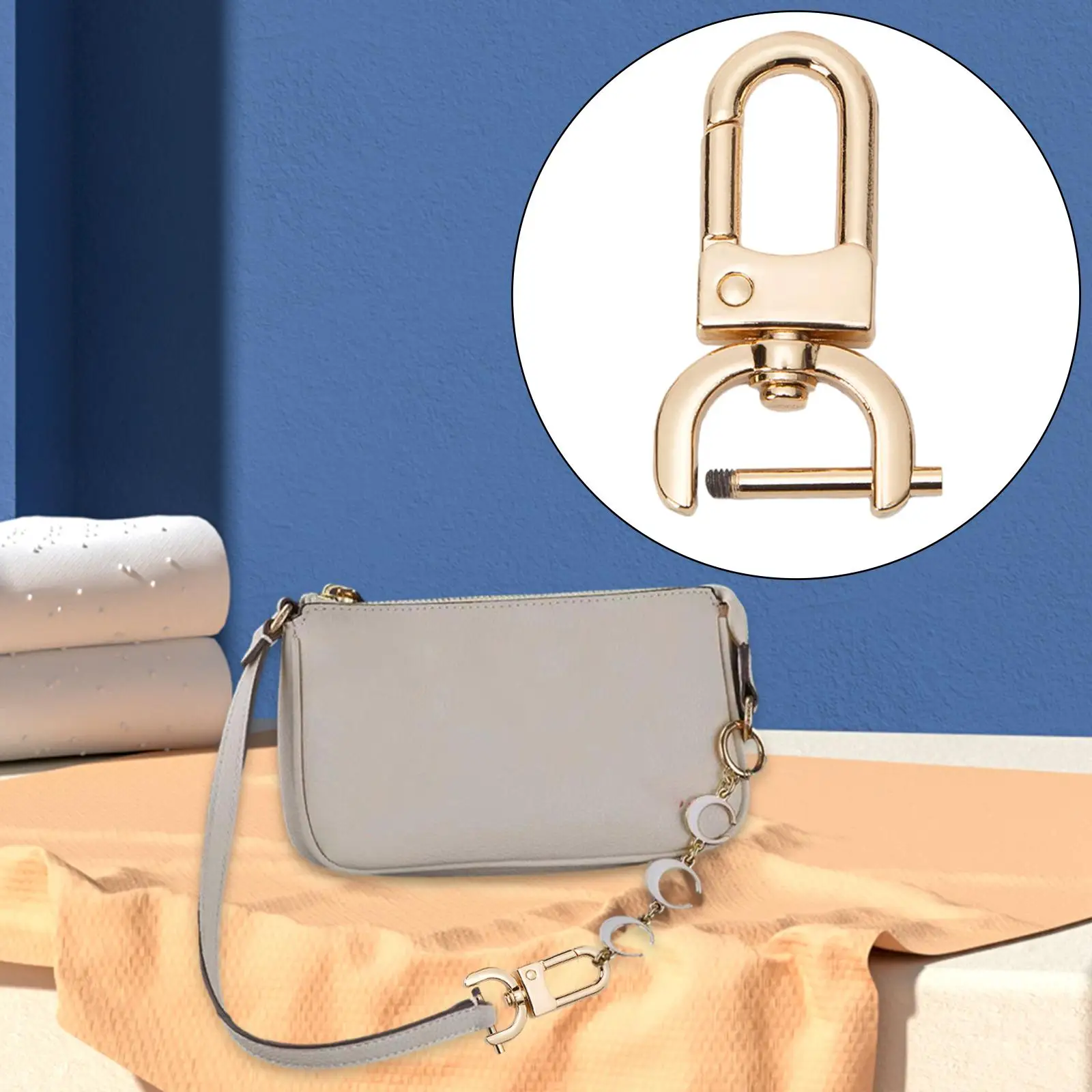 Detachable Clip Hook for Bags, Metal Swivel Clasp Accessory Replacement