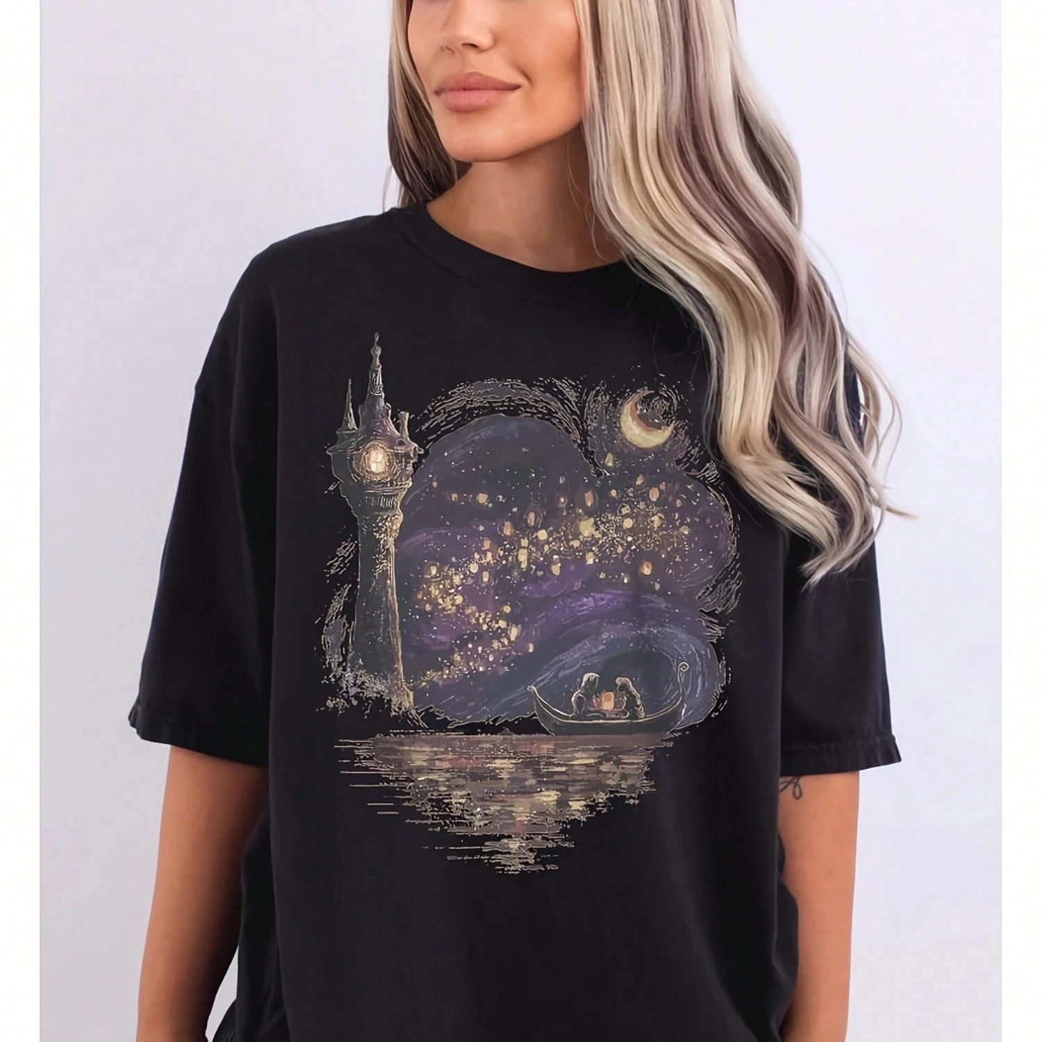 

Disney Vintage Rapunzel Shirt, Disney Princess Rapunzel Castle, Magical Kingdom Tee, Women's Cotton T-Shirt, Round Neck Top