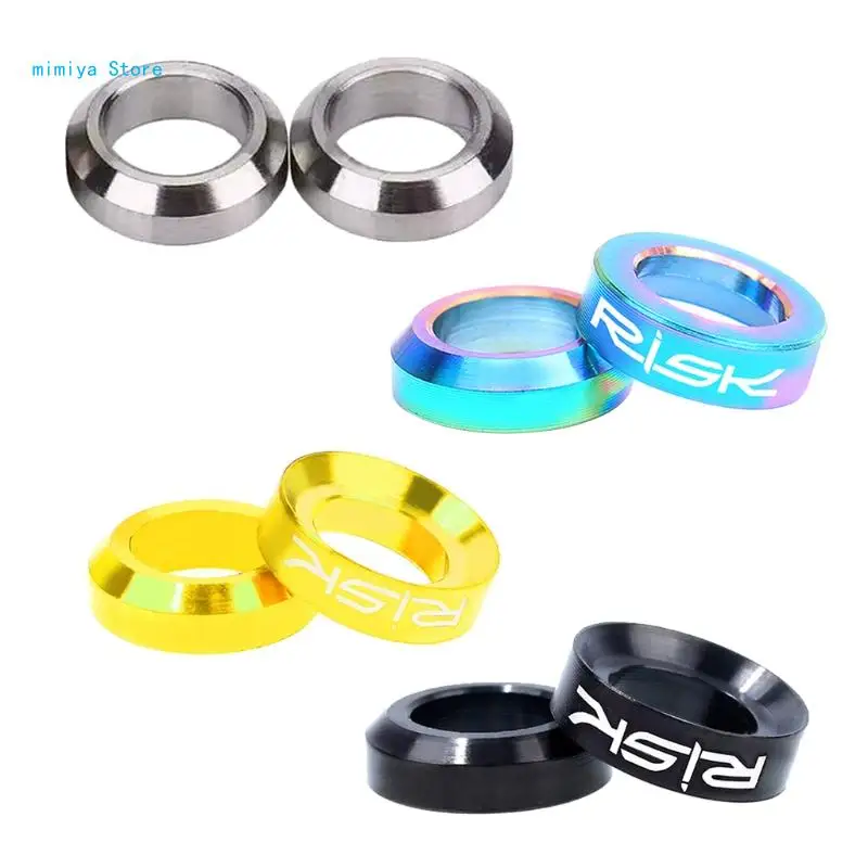 

pipi 2 Pairs Mountain Bike for Titanium M6 Concave And Convex Washer Spacer for Disc Brake Caliper Group Mounting Bolts