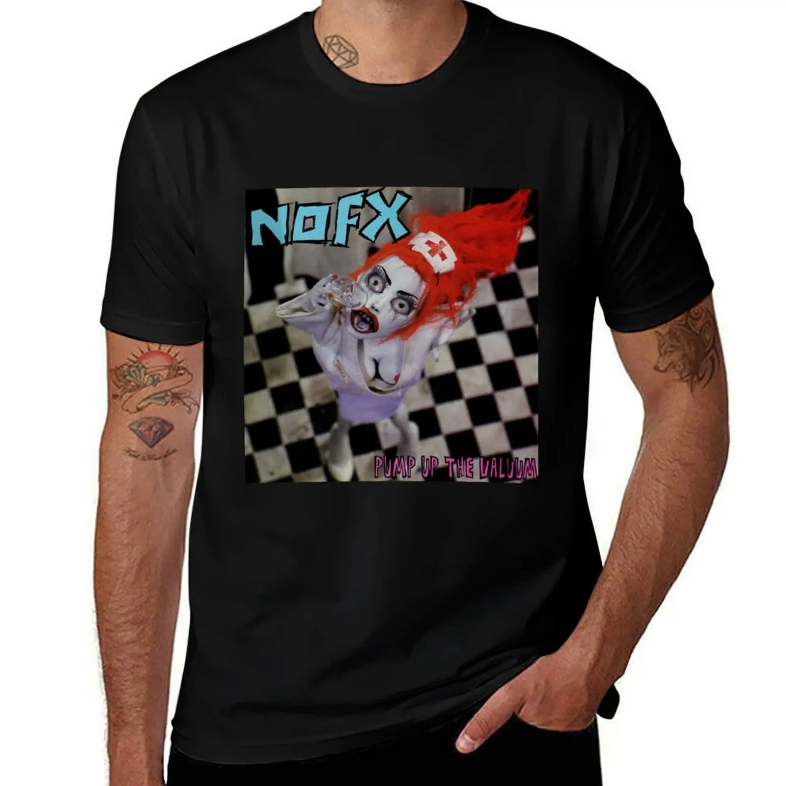 NOFX pump up the valuum T-Shirt blue lock vintage t shirts blue archive Louboutins plain t shirts men