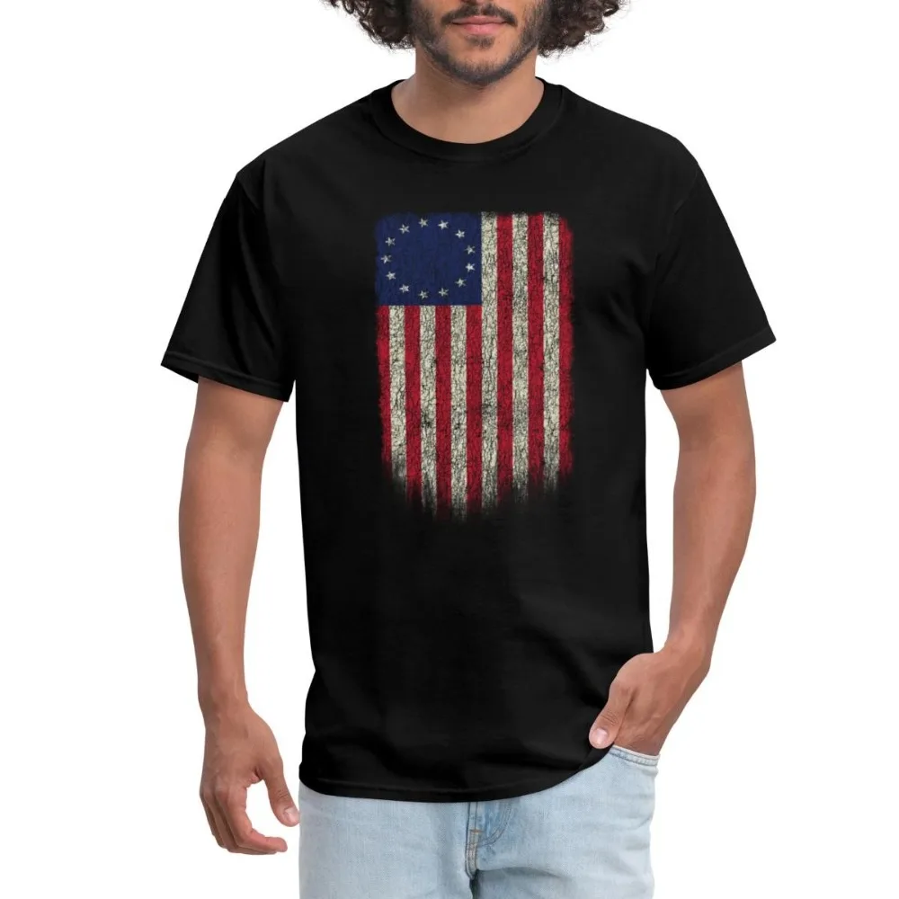 

Betsy Ross 4th of July American Flag Vintage Men's T-Shirts 2025 Summer Men's Women's 3D Print Quick-Dry Short-sleeved Tees Tops