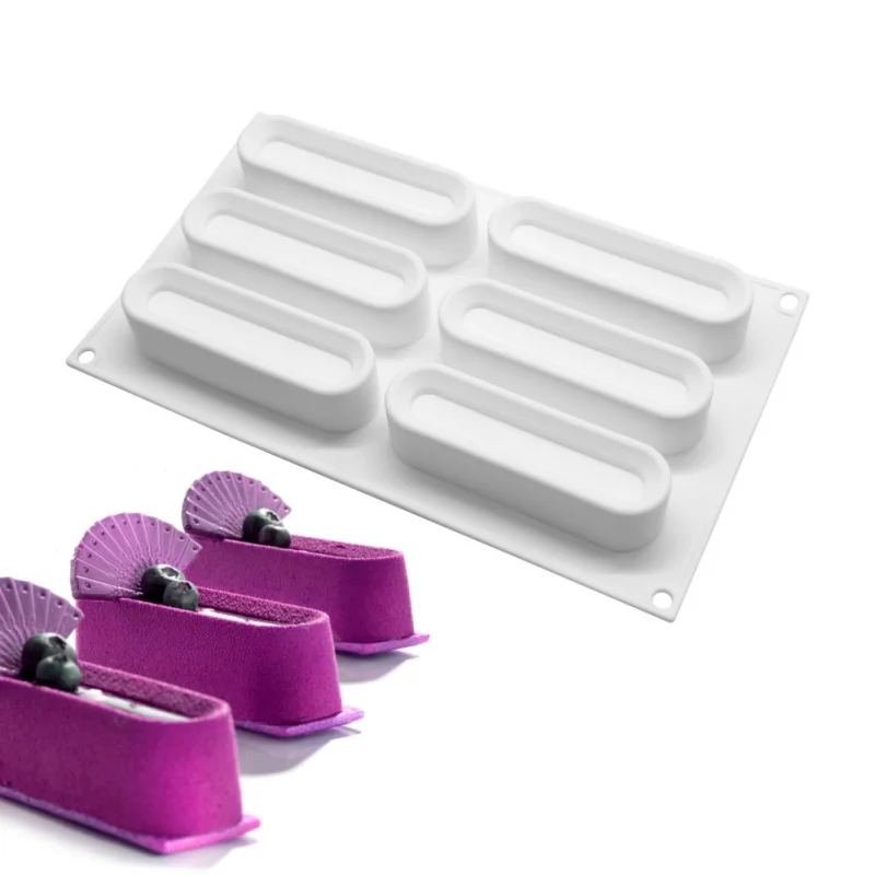 French Style Dessert Mold Italian Style Oval Mousse Sandwich Mold DIY Baking Mold Silicone Mousse Fondant Mould