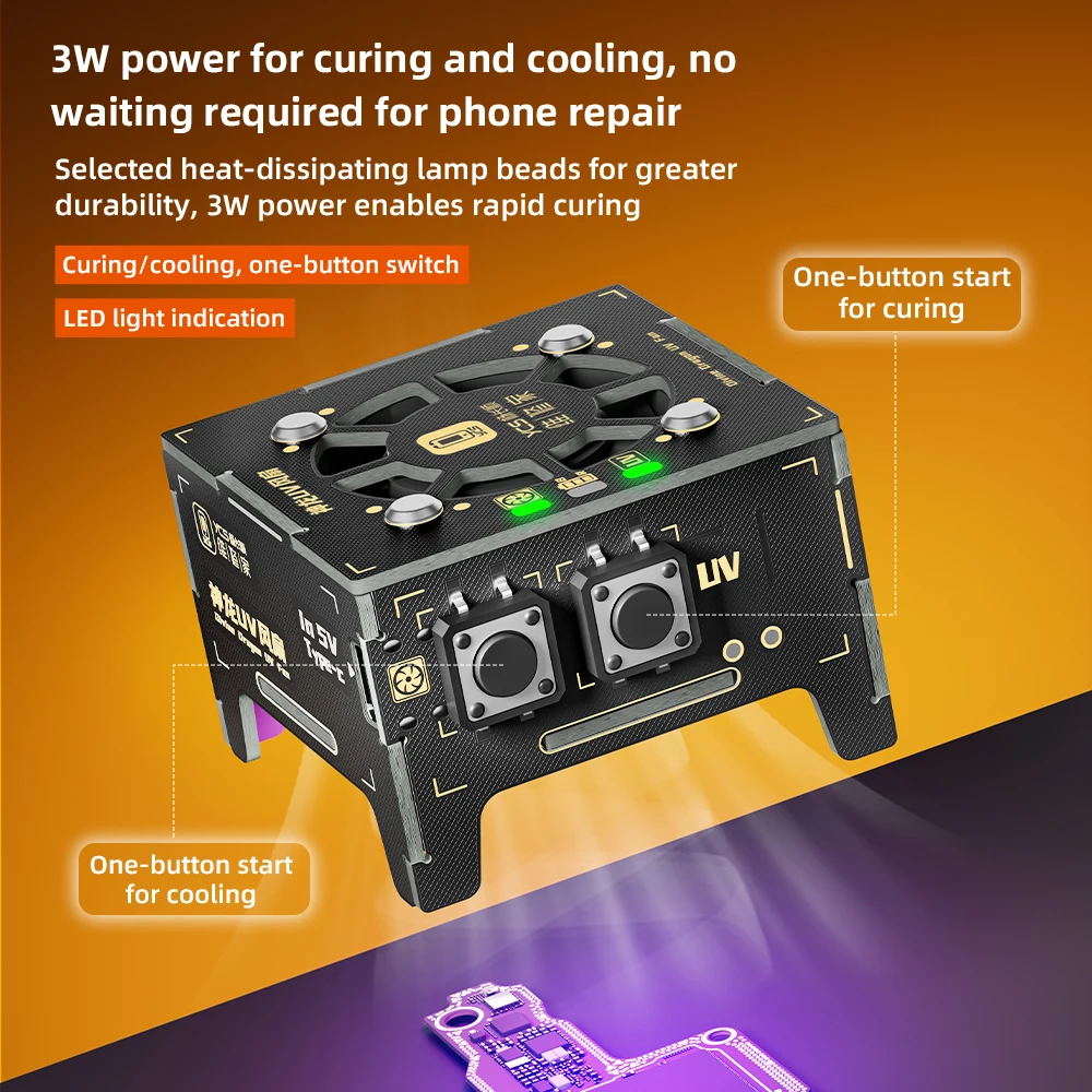 Yang Changshun YCS Divine Dragon UV Fan 3W Power Smoke Exhaust Rapid Curing & Heat Dissipation for Phone Motherboard LCD Repair