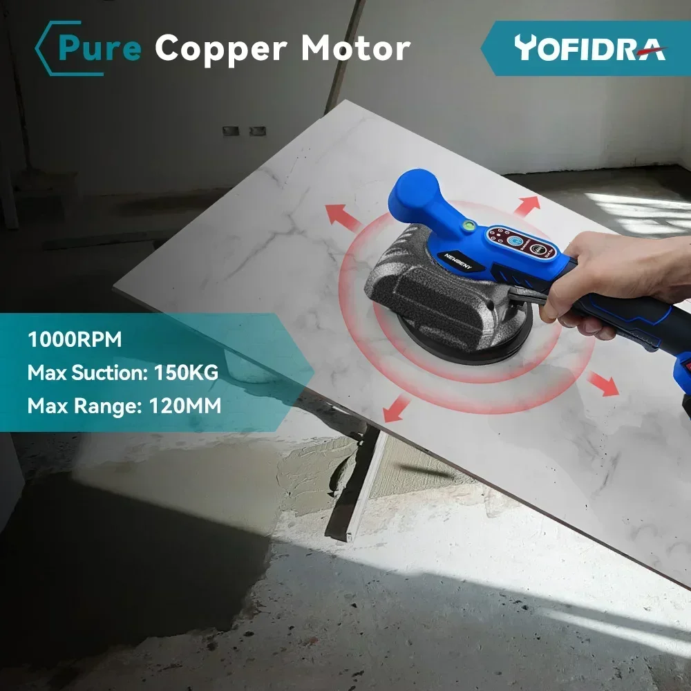 Yofidra 150kg High Loading Capacity Electric Tile Tiling Machine 5 Speed Floor Leveling Wall Laying Tool For Makita 18V Battery