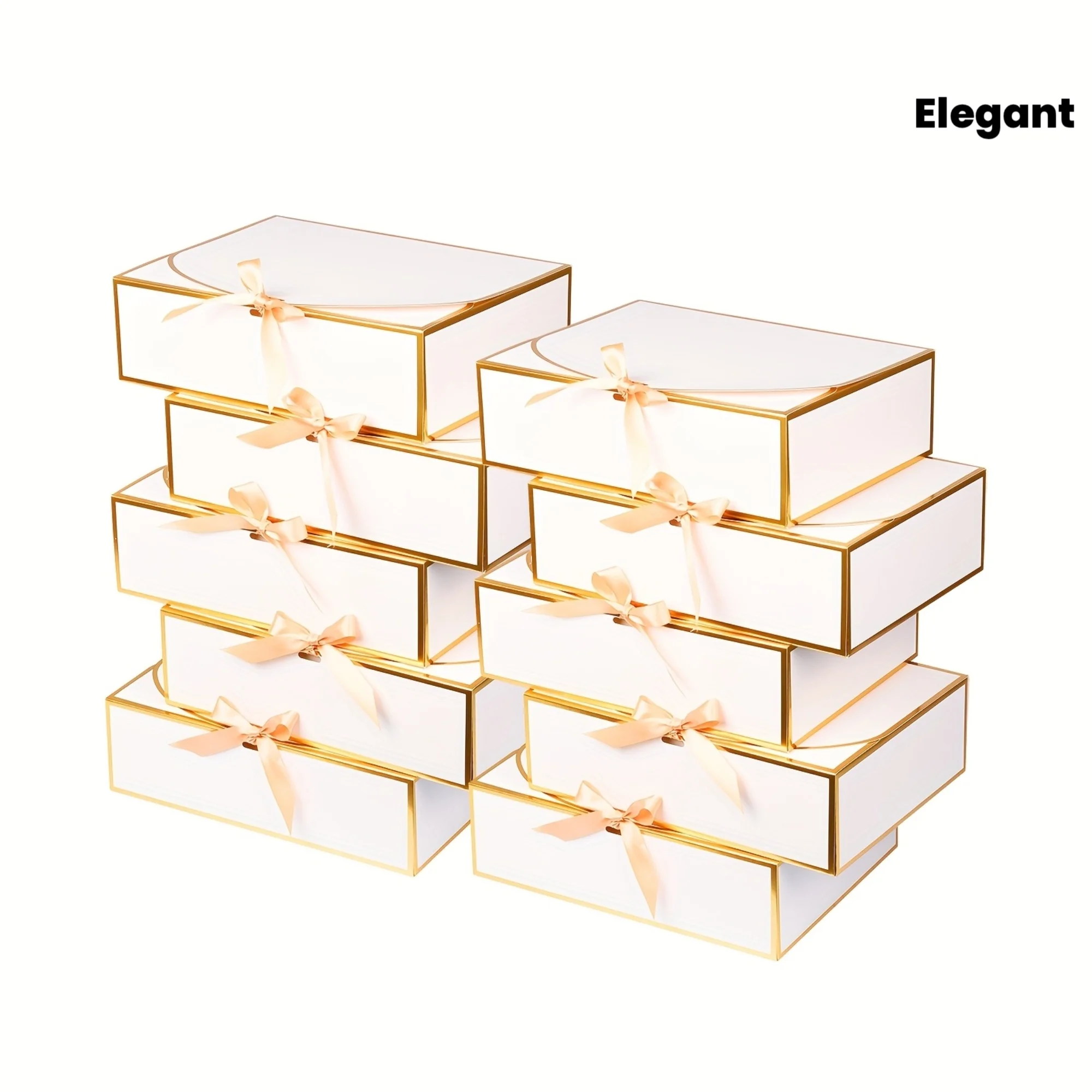 5 Sets elegante weiße Geschenkboxen, ideal für Hochzeiten, Brautjungfern-Geschenke, Einweihungsfeiern, Geburtstage, besondere Anlässe, Geschenkverpackungen – Detail 1
