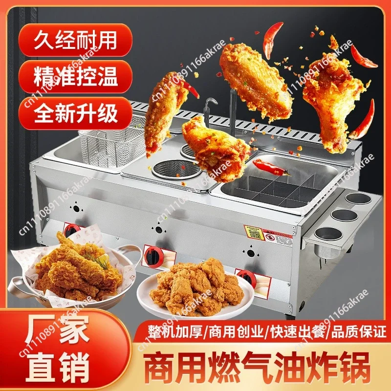 for Top Fashion Commercial Gas Deep Fryer With Two Tanks For Frying Chips Fries And Other Gas-Fired Foods
