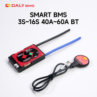 Daly Smart Lifepo4 BMS 4S 8S 16S 24S 12V 24V 48V Li-ion 10S 36V 13S 48V 20S 72V 40A 60A BMS for lithium 18650 battery