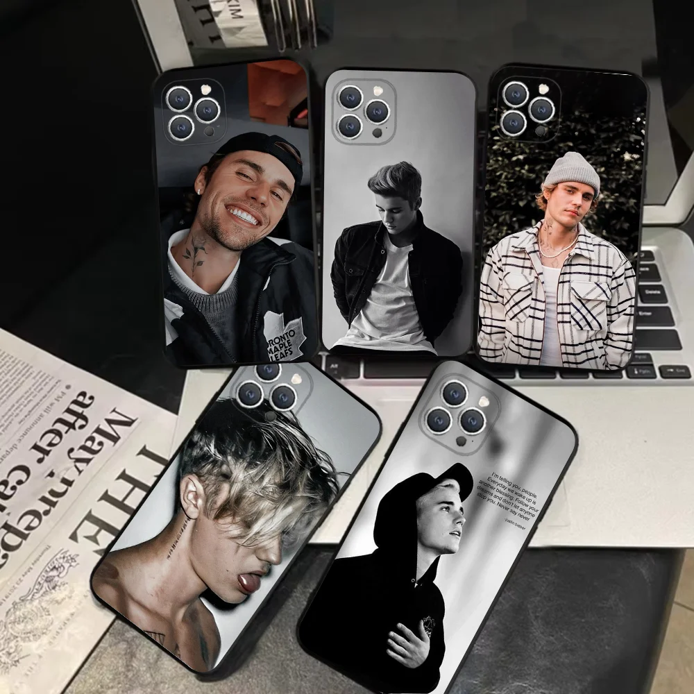 J-Justin Bieber  Phone Case For iPhone 16,15,14,13,12,11,Pro,X,XS,Max,XR,Plus,Mini Soft Black Cover