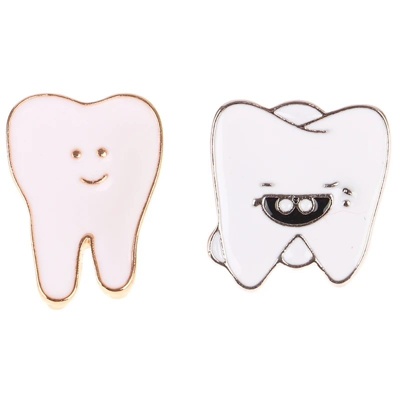 Desenhos animados Tooth Shape Medical Brooch, Pin para Médico, Enfermeira, Lapela, Mochila, Emblema Pins, Jóias Gift Accessories, 1Pc