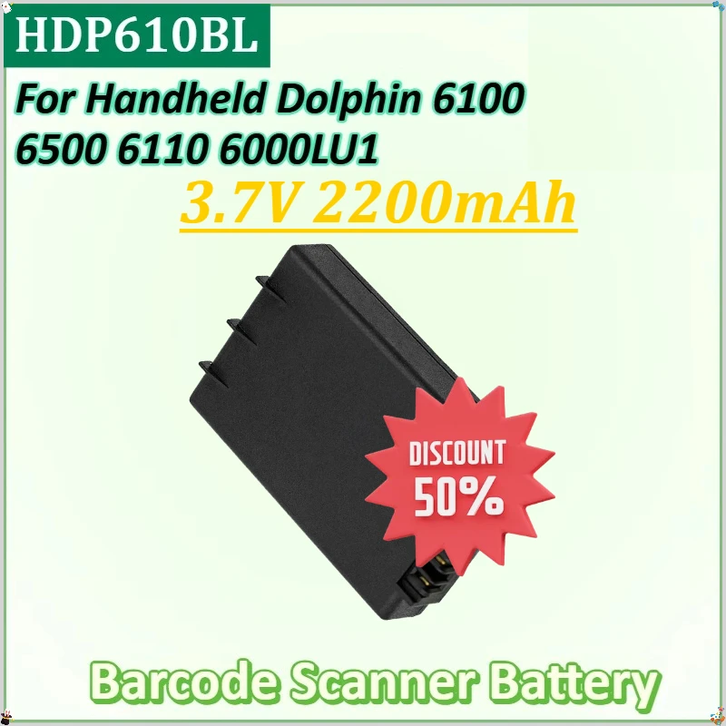

For Dolphin Handheld for Honeywell ScanPal 5100 Dolphin 6500 6100 6110 6000LU1 New HDP610BL 3.7V 2200mAh Barcode Scanner Battery