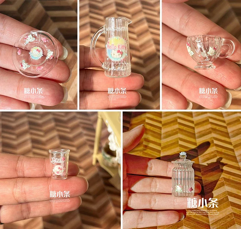 Dollhouse Mini Miniature Butterfly Vase Perfume Bottle Ob11 Model Blythe Dollhouse Water Cup Glass Decoration