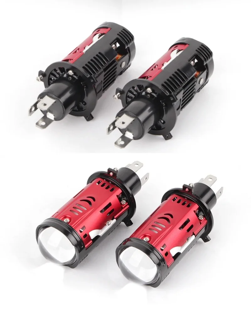 TCYATO Through-hole led car with headlight, single-cup motor H4 direct fisheye bulb, dual-light lens