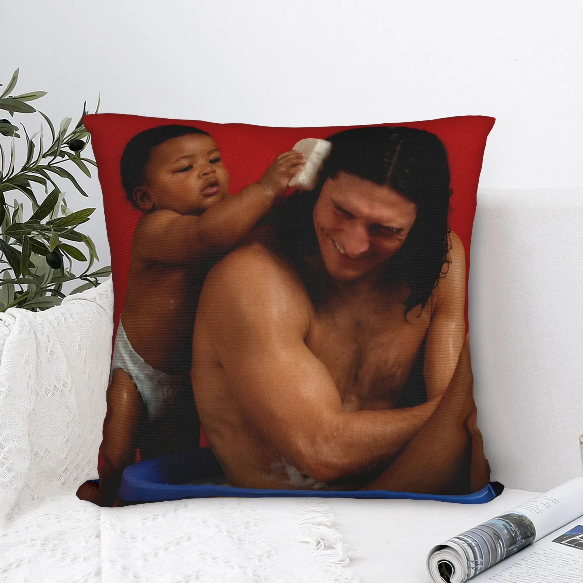 The Tables Have Turned Lamines Yamals Bathing Meme Square Pillow Cases Cushion Cover Decorative Pillowcase for Car 45x45cm