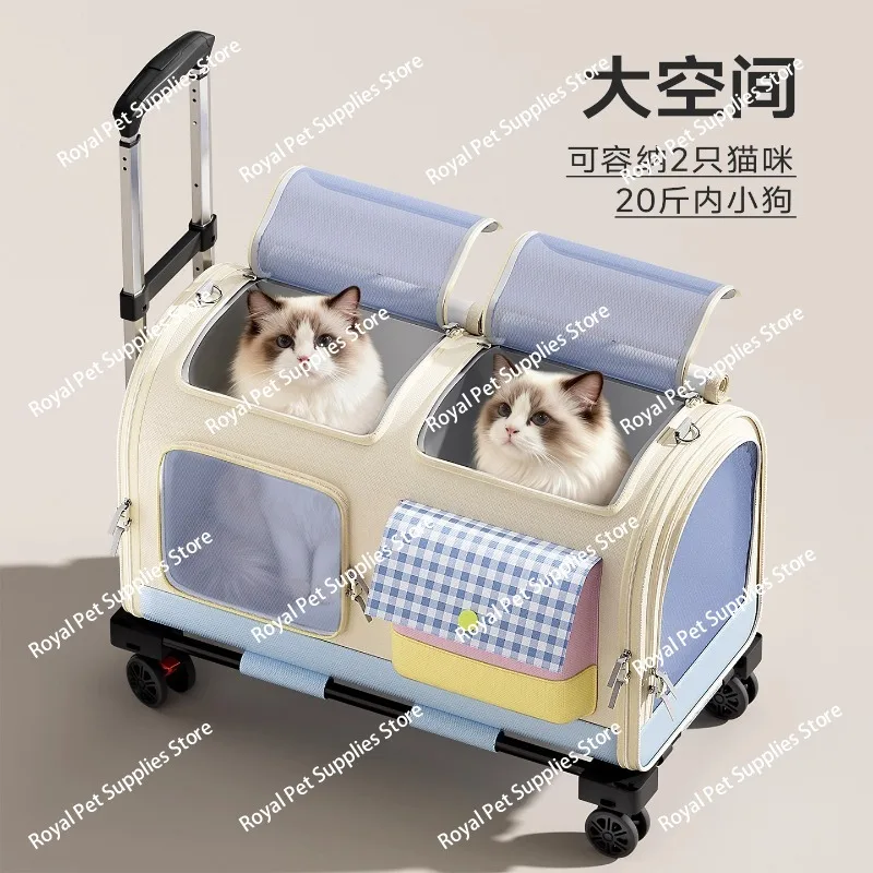 Cat bag pet travel oversized extended tie rod bag Macaron color pet  multi-pet travel essential