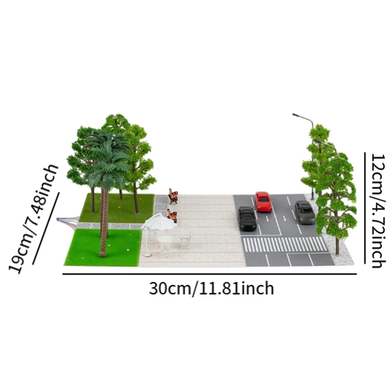 Modèle de paysage de chemin de fer, micro scène de rue, décoration de diorama de stationnement bricolage, 1:87