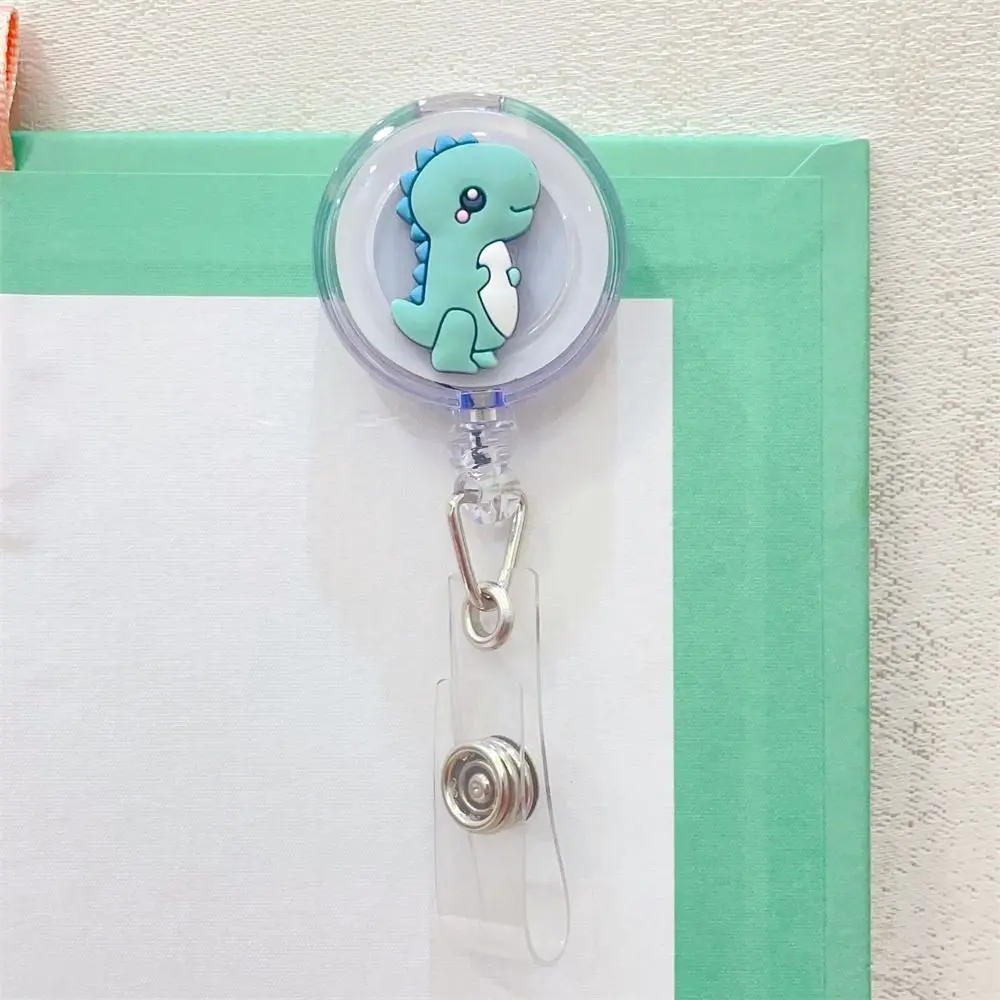 Office Supplies ABS Students Cartoon Card Holder Name Tag ID Card Clips Badge Holder Name Card Holder Retractable Badge Reel