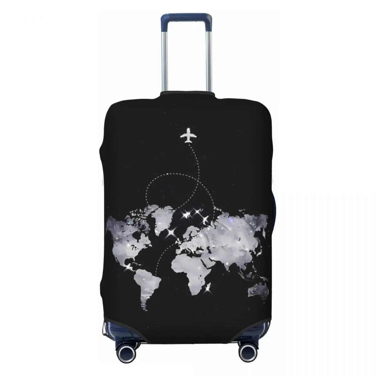 Flight Suitcase Cover Travel Map Cartoon Business Protection Holiday Elastic Luggage Supplies