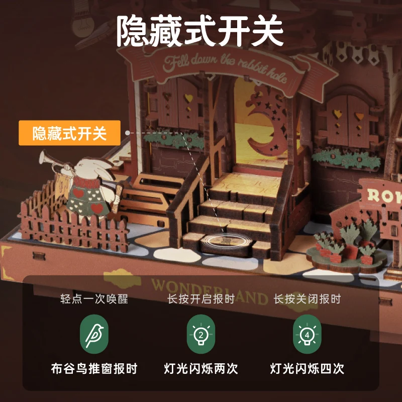 Koekoeksklok houten bouwsteenset - creatief doe-het-zelf handgemaakt montagespeelgoed voor alle leeftijden verjaardagscadeau idee decoratie