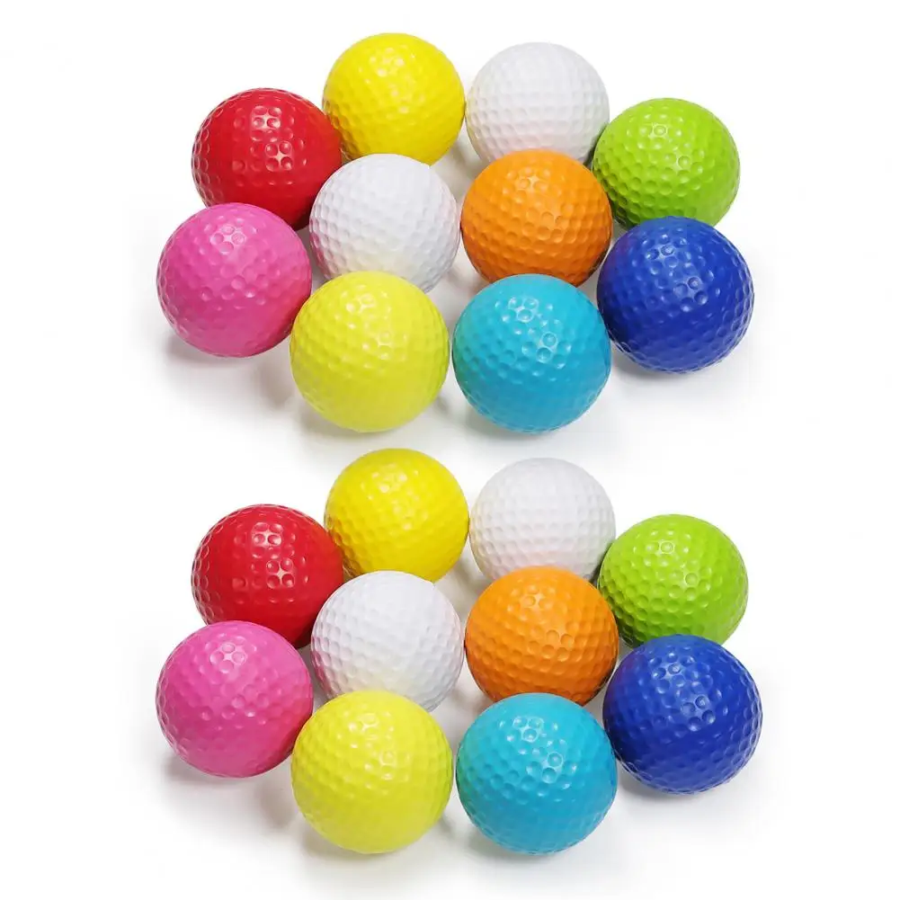 Safe Golf Balls 20pcs Vibrant Color Golf Balls for Indoor Outdoor Practice High Rebound Strong Stability Lightweight Long