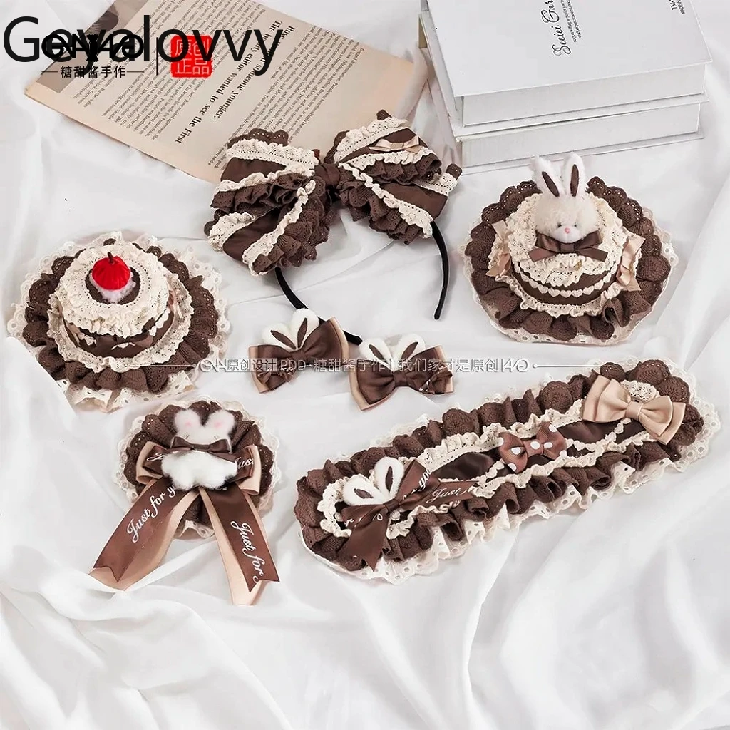 

Новый головной убор в стиле Лолиты, оригинальный бант кофейного цвета, милая милая заколка для волос для девочек, шоколадная повязка для волос, аксессуар для волос для женщин