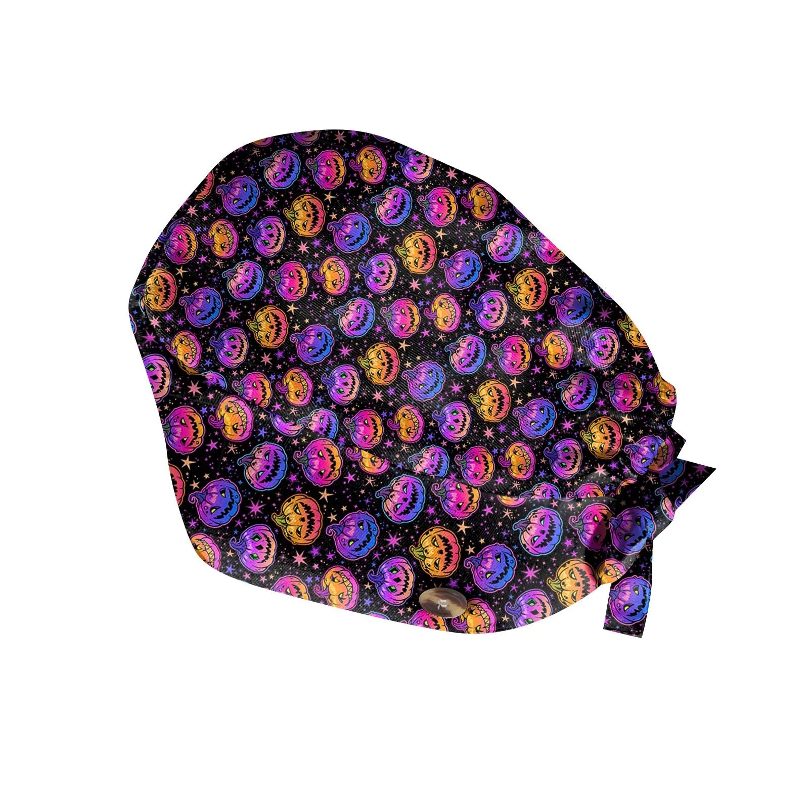 Halloween Skeleton Printing Adjustable Scrub Cap Surgical Cap Woman and man Veterinary Pet Shop Scrub Hat Dentist Working Cap